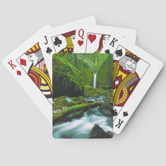 Waterfalls | Grotto Falls, Oregon Playing Cards (Back)