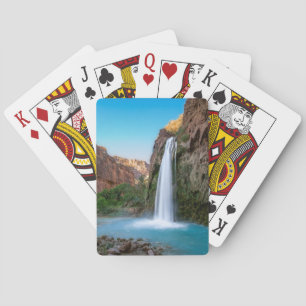 Waterfalls   Havasu Falls at Sunset Playing Cards