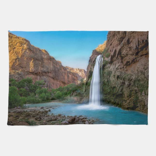 Waterfalls | Havasu Falls at Sunset Tea Towel (Horizontal)