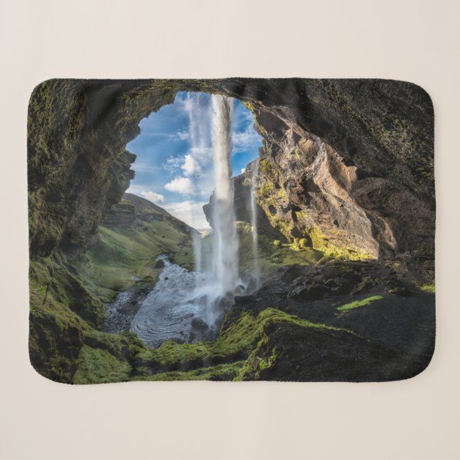 Waterfalls | Icelandic Waterfall Sherpa Blanket (Front (Horizontal))