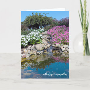 waterfalls in garden sympathy card