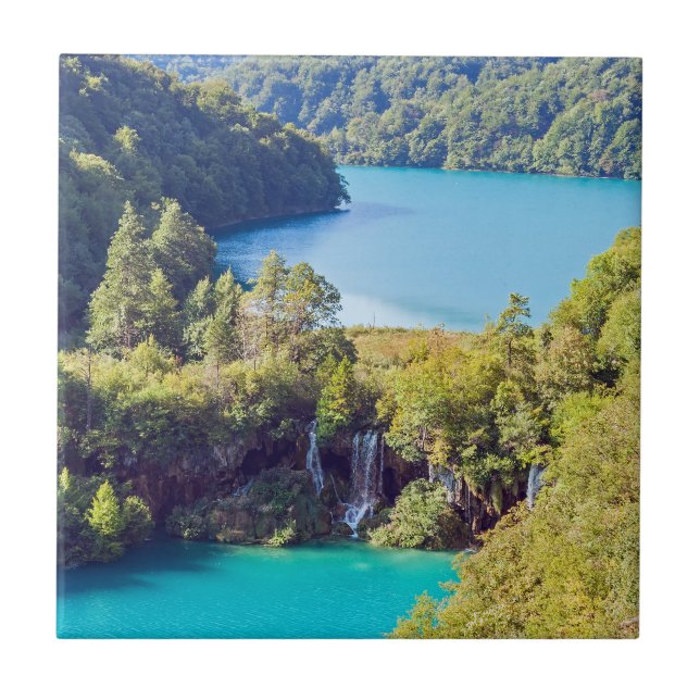 Waterfalls in Plitvice National Park - Croatia Tile (Front)