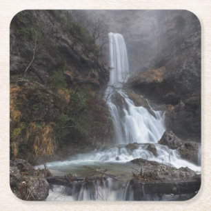 Waterfalls Los Chorros Waterfall Square Paper Coaster