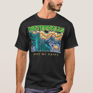 Waterfalls Make Me Happy Tent Camping Waterfall Ch T-Shirt