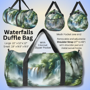Waterfalls Nature Landscape Painting Duffle Bag