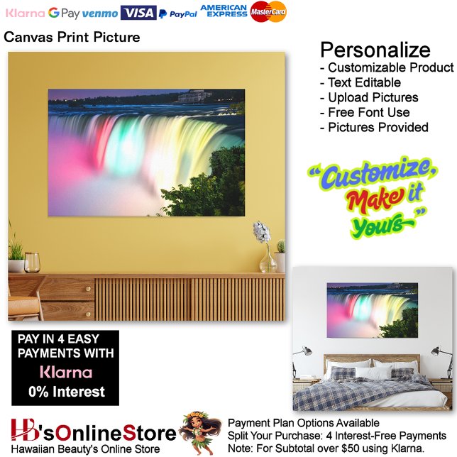 Waterfalls Nature Relax Home Office Picture 1 Canvas Print (Waterfalls Nature Relax Home Office Canvas Print Picture 1.)