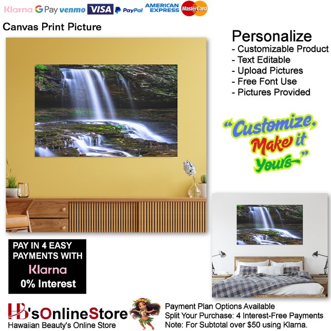 Waterfalls Nature Relaxation Home Office Picture 9 Canvas Print (Waterfalls Nature Relax Home Office Canvas Print Picture 9.)