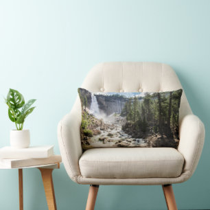 Waterfalls Nevada Fall, Yosemite, CA Lumbar Cushion