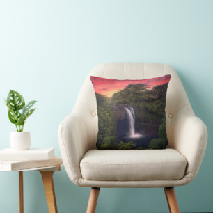 Waterfalls Rainbow Falls, Hilo, Hawaii Cushion