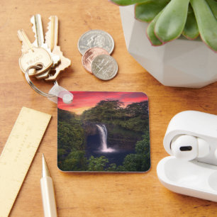 Waterfalls Rainbow Falls, Hilo, Hawaii Key Ring