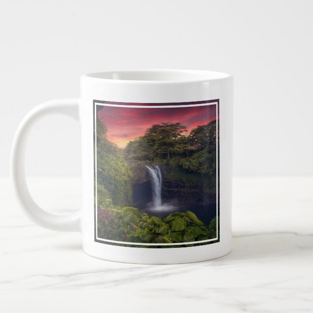 Waterfalls | Rainbow Falls, Hilo, Hawaii Large Coffee Mug (Left)