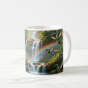 Waterfalls Rainbow Hummingbirds Tropical Hideaway Coffee Mug