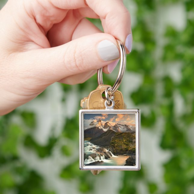 Waterfalls | Salto Grade Waterfall Patagonia Chile Key Ring (Hand)