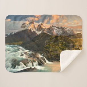 Waterfalls Salto Grade Waterfall Patagonia Chile Sherpa Blanket