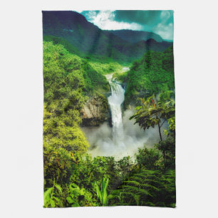 Waterfalls San Rafael Falls, Ecuador Tea Towel