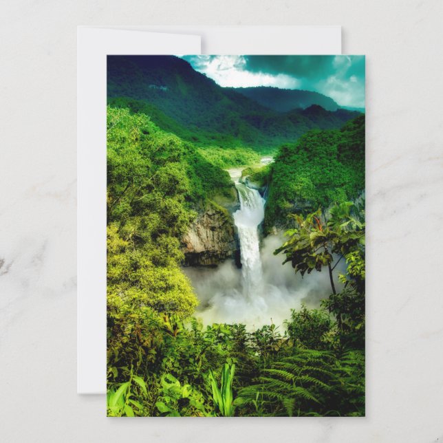 Waterfalls | San Rafael Falls, Ecuador Thank You Card (Front)