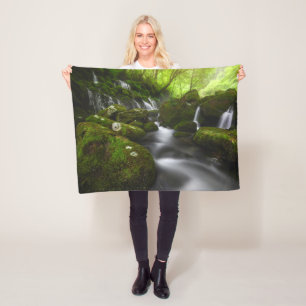 Waterfalls Satoyama Kisakata Waterfalls Fleece Blanket