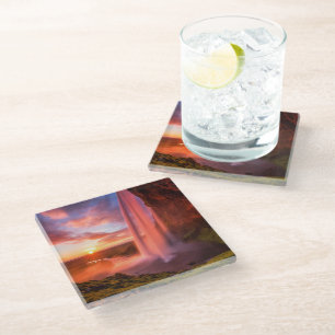 Waterfalls Seljalandsfoss Waterfall Glass Coaster