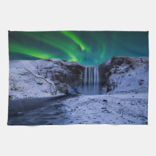 Waterfalls Skógafoss Waterfall Tea Towel
