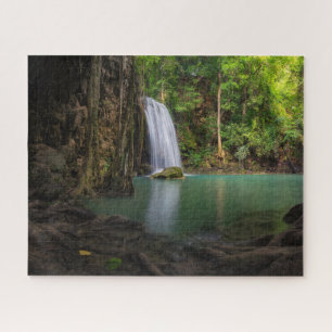 Waterfalls   Spring Rainforest Waterfall Thailand Jigsaw Puzzle