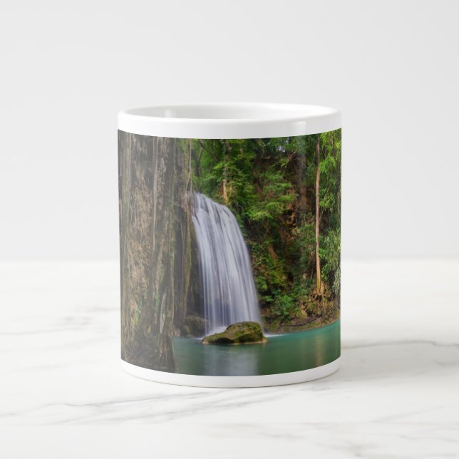 Waterfalls | Spring Rainforest Waterfall Thailand Large Coffee Mug (Front)