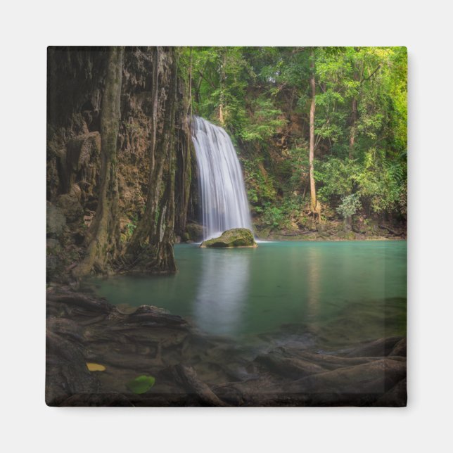 Waterfalls | Spring Rainforest Waterfall Thailand Magnet (Front)