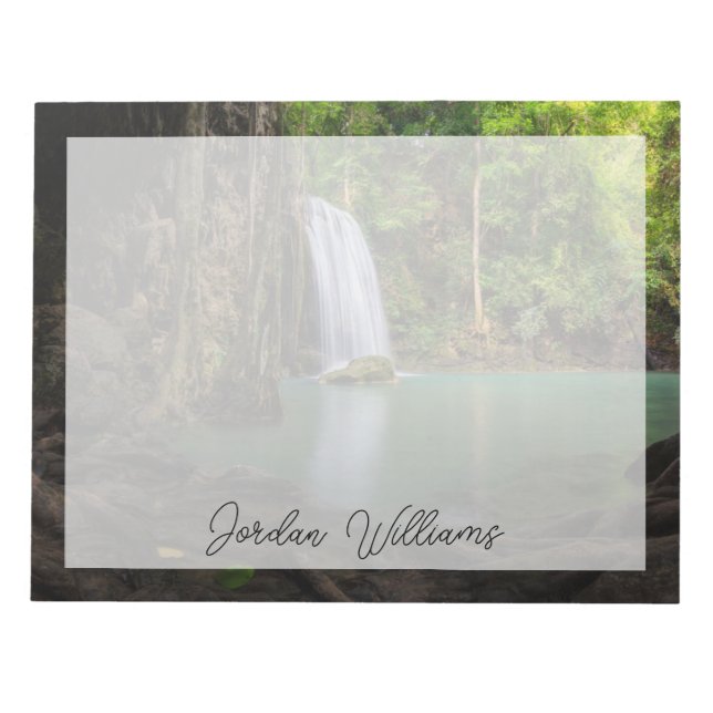 Waterfalls | Spring Rainforest Waterfall Thailand Notepad (Front)