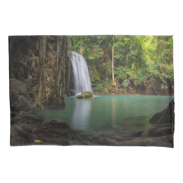 Waterfalls | Spring Rainforest Waterfall Thailand Pillowcase (Front)