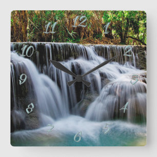 Waterfalls Square Wall Clock