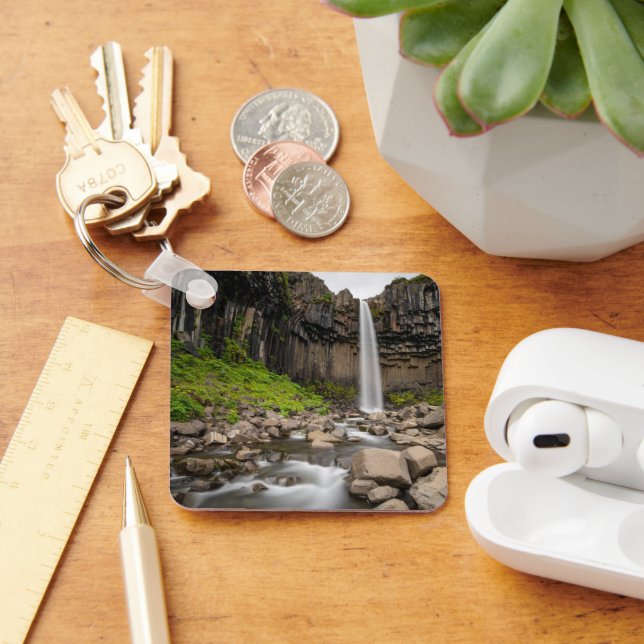 Waterfalls | Svartifoss Waterfall, South Iceland Key Ring (Desk)