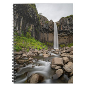 Waterfalls   Svartifoss Waterfall, South Iceland Notebook