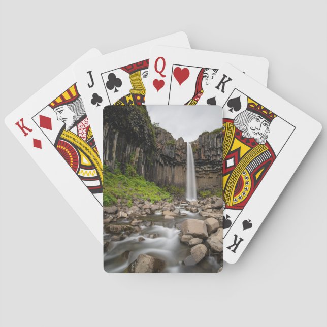 Waterfalls | Svartifoss Waterfall, South Iceland Playing Cards (Back)