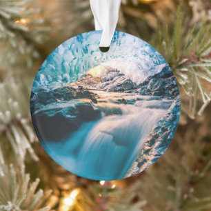 Waterfalls   Vatnajokull Glacier, Eastern Iceland Ornament