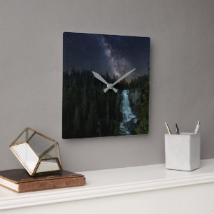 Waterfalls Whistler Olympic Park Square Wall Clock