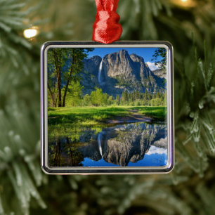 Waterfalls Yosemite Falls, California Metal Tree Decoration