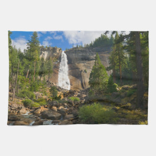 Waterfalls Yosemite National Park Tea Towel
