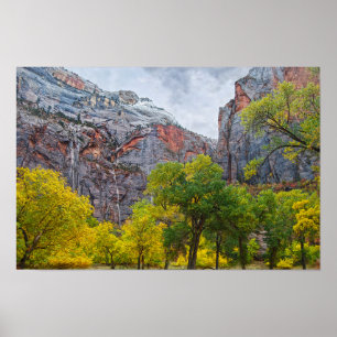 Waterfalls, Zion National Park, Utah Poster