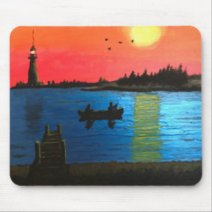 Waterfont Sunset Mouse Pad