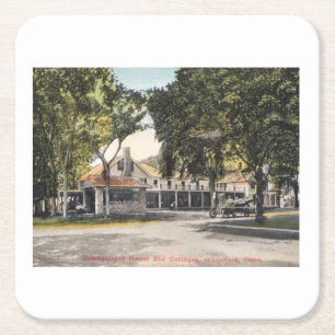 Waterford CT, Connecticut, Inn and Cottages  Postc Square Paper Coaster