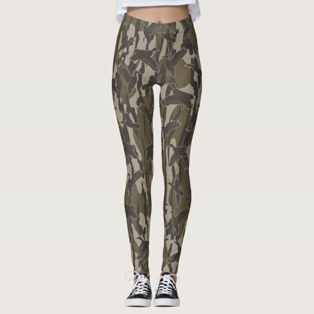 Waterfowl Hunting Camo Duck Hunters  Leggings (Front)
