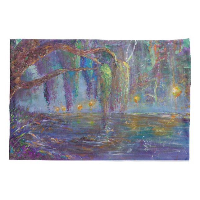 waterfront at night by natalie Shumylo @ MSHOPEART Pillowcase (Back)