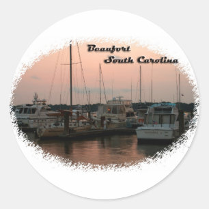 Waterfront, Beaufort, SC Classic Round Sticker