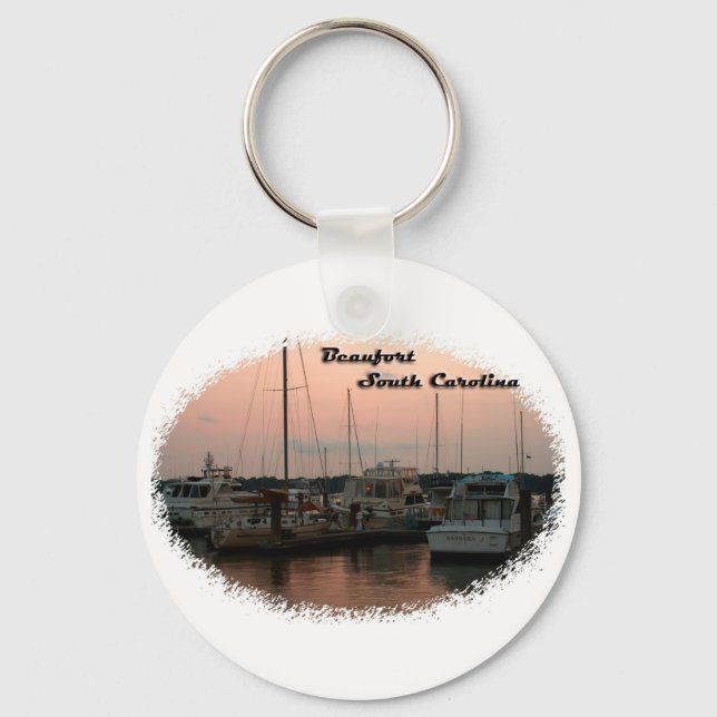 Waterfront, Beaufort, SC Key Ring (Front)