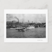 Waterfront Scene with Ships of Seattle