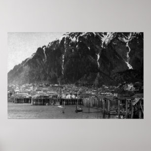Waterfront View of Juneau, Alaska Photograph Poster