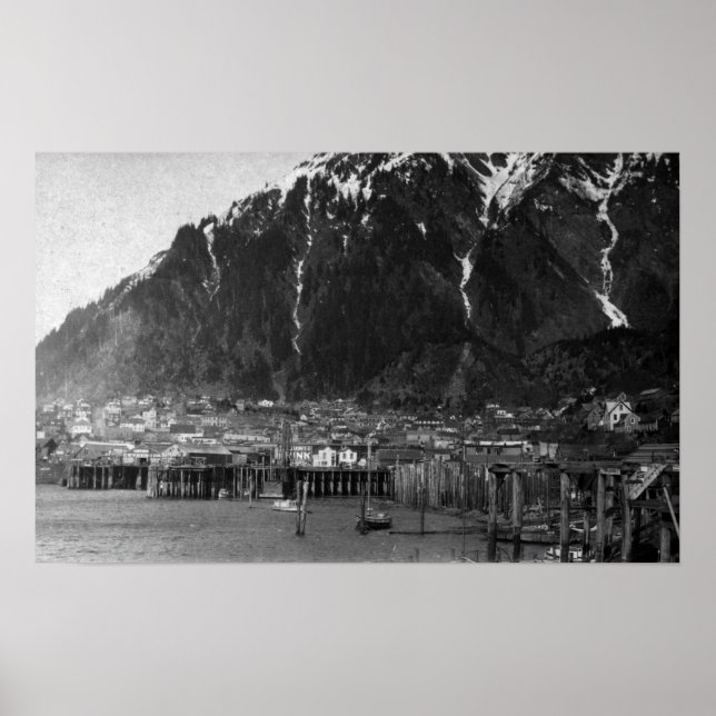 Waterfront View of Juneau, Alaska Photograph Poster (Front)