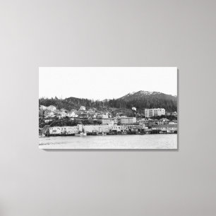 Waterfront View of Ketchikan, Alaska Photograph Canvas Print