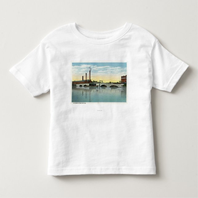 Waterfront View of the Congress Street Bridge Toddler T-Shirt (Front)