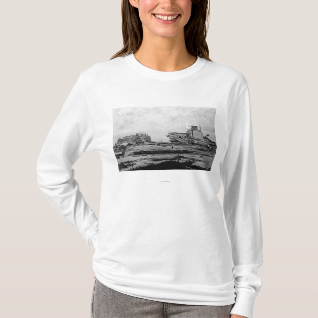 Waterfront warehouses at Astoria, OR Photograph T-Shirt (Front)