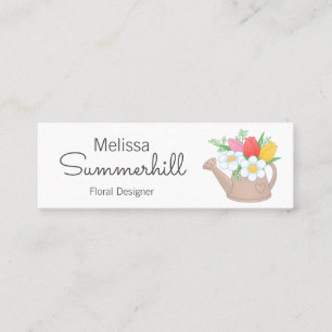Watering Can Floral Arangement Designer Mini Business Card